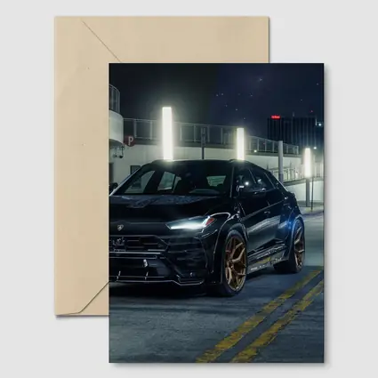 Lamborghini Urus Black Night City Streets