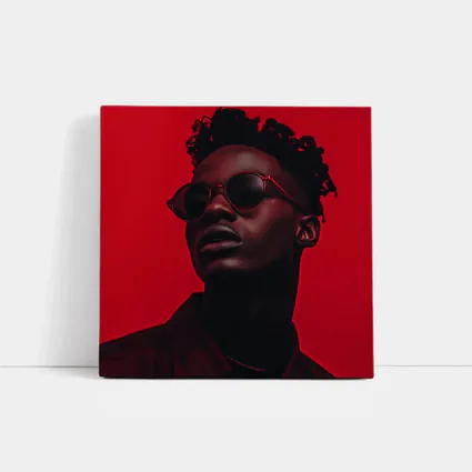 Black Man Red Sunglasses Bold Portrait