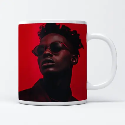 Black Man Red Sunglasses Bold Portrait