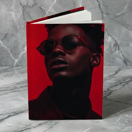 Black Man Red Sunglasses Bold Portrait
