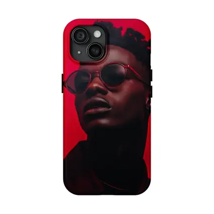 Black Man Red Sunglasses Bold Portrait