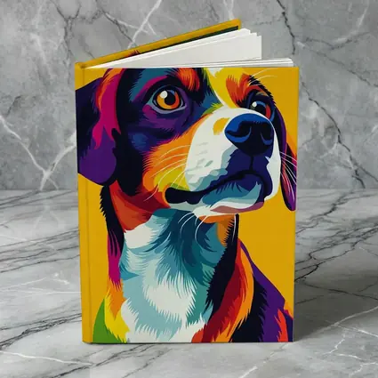 Beagle Dog Colorful Pop Art Yellow Background