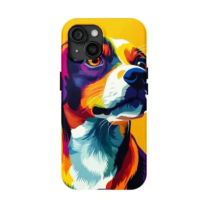 Beagle Dog Colorful Pop Art Yellow Background