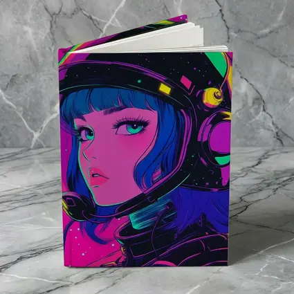 Anime Girl Astronaut Neon Pink Space