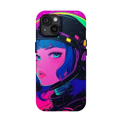 Anime Girl Astronaut Neon Pink Space