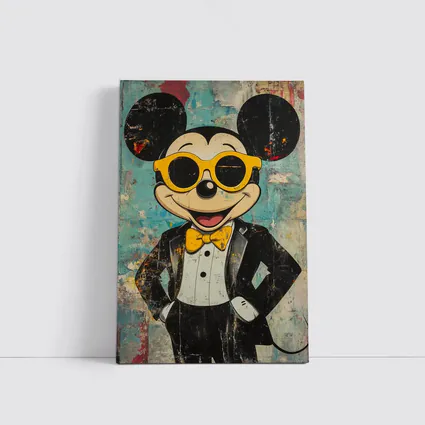 Mickey Mouse Tuxedo Pop Art Grunge Style