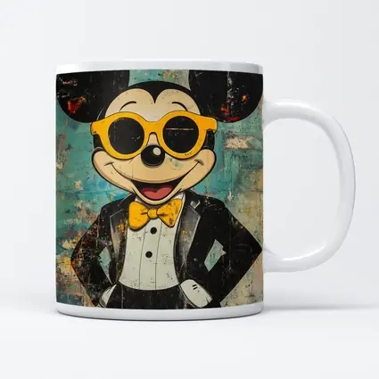 Mickey Mouse Tuxedo Pop Art Grunge Style