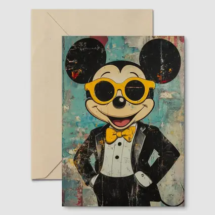Mickey Mouse Tuxedo Pop Art Grunge Style