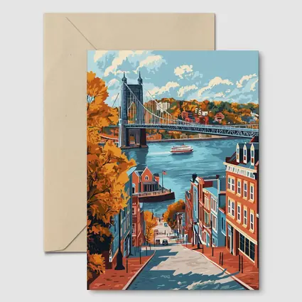 Cincinnati Ohio River Bridge Autumn Street