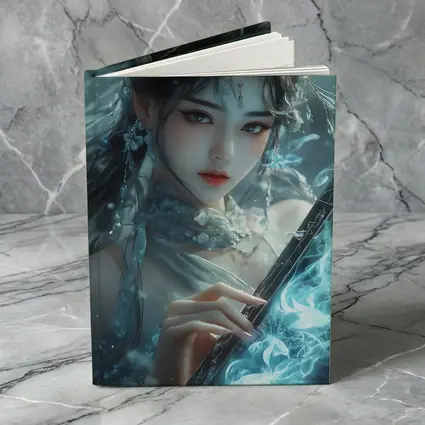 Fantasy Asian Woman With Glowing Blue Sword
