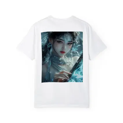 Fantasy Asian Woman With Glowing Blue Sword