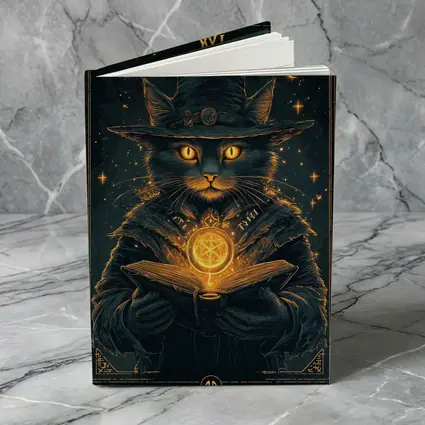 Black Cat Wizard Tarot Dark Fantasy Art