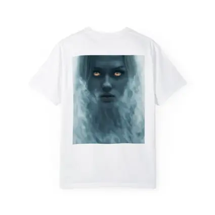 Ghostly Woman Glowing Eyes Misty Fantasy