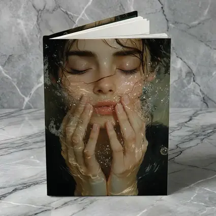 Woman Washing Face With Water Splashing