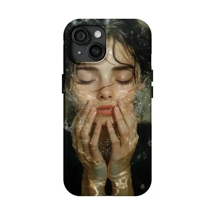 Woman Washing Face With Water Splashing
