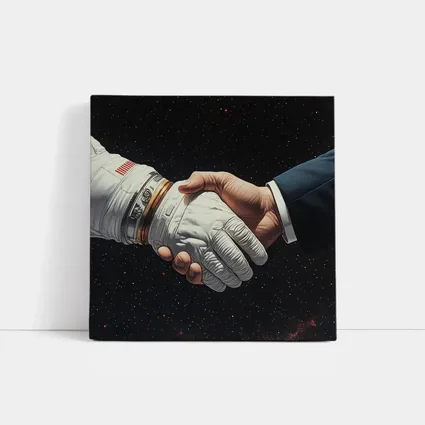 Astronaut Handshake Business Suit Deep Space