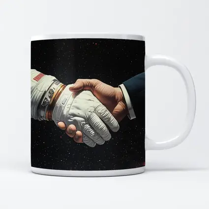 Astronaut Handshake Business Suit Deep Space