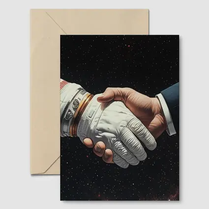Astronaut Handshake Business Suit Deep Space