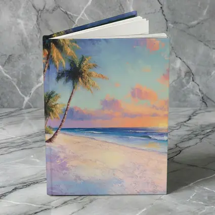 Tropical Beach Sunset Oil Painting Art