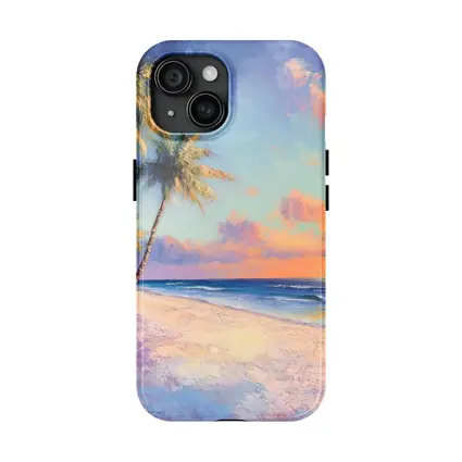 Tropical Beach Sunset Oil Painting Art