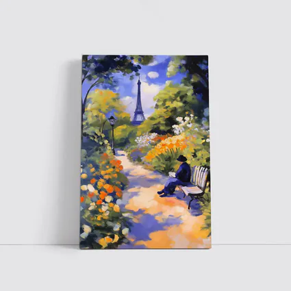 Impressionist Paris Garden Eiffel Tower Painting