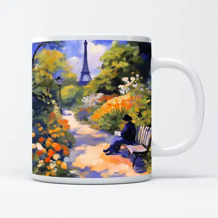 Impressionist Paris Garden Eiffel Tower Painting