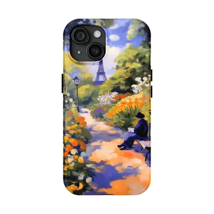 Impressionist Paris Garden Eiffel Tower Painting