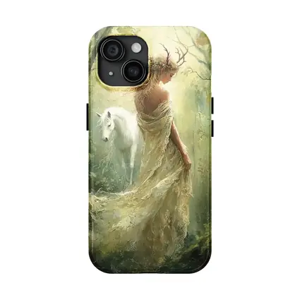 Forest Goddess White Horse Mystical Fantasy Art