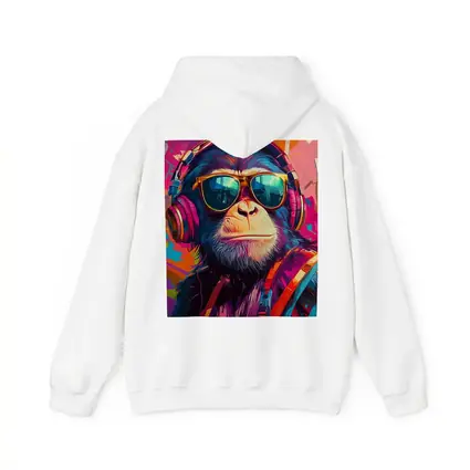 Cool Chimpanzee Sunglasses Headphones Graffiti Art