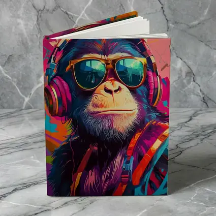 Cool Chimpanzee Sunglasses Headphones Graffiti Art