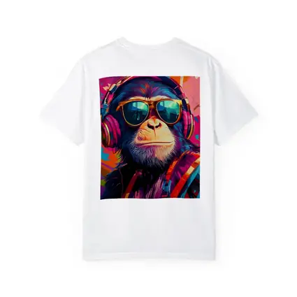 Cool Chimpanzee Sunglasses Headphones Graffiti Art