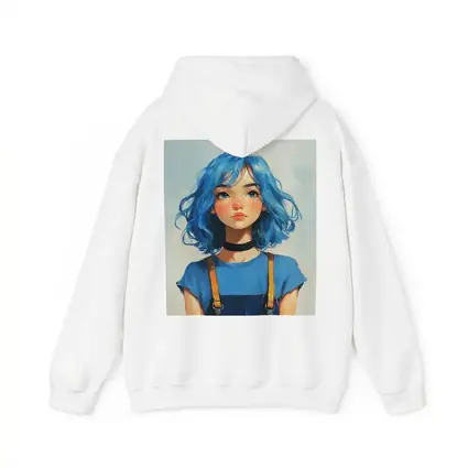 Blue Hair Girl Oil Painting Portrait Art
