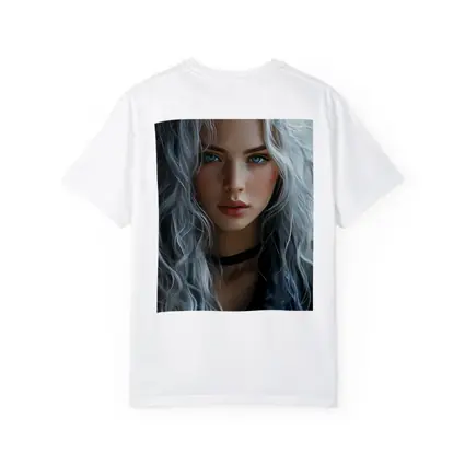 Young Woman Silver Hair Blue Eyes Portrait