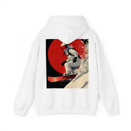 Snowboarder Red Circle Dark Night Sky