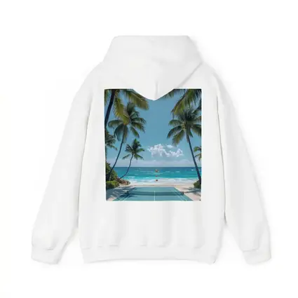 Tennis Court Beach Palm Trees Ocean