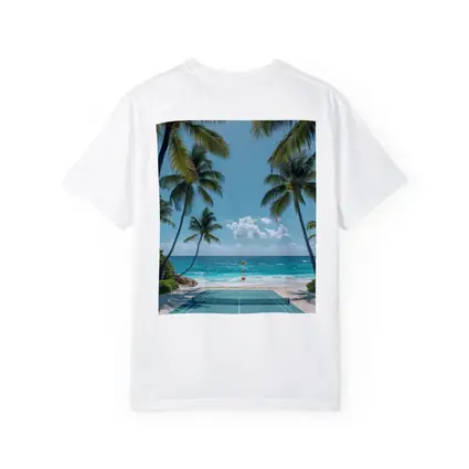 Tennis Court Beach Palm Trees Ocean