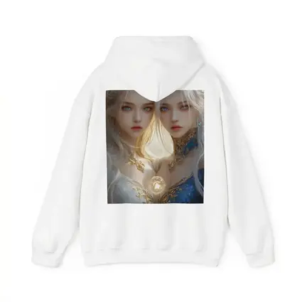 Twin Fantasy Girls Gold Blue Ethereal Art