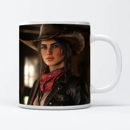 Cowgirl Woman Western Hat Red Bandana