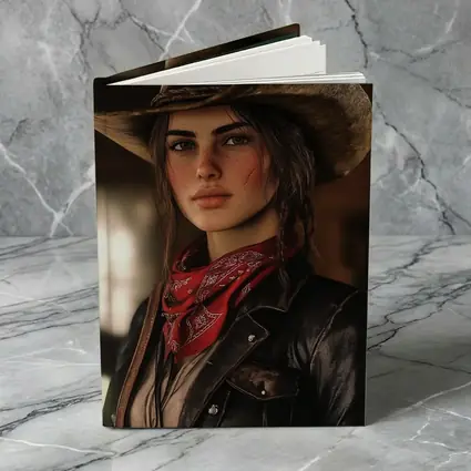 Cowgirl Woman Western Hat Red Bandana