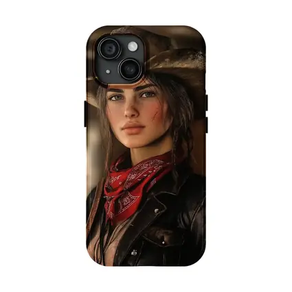 Cowgirl Woman Western Hat Red Bandana