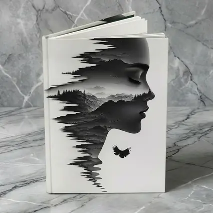 Woman Face Double Exposure Mountain Landscape