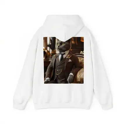Gray Cat Gentleman Suit Luxury Interior