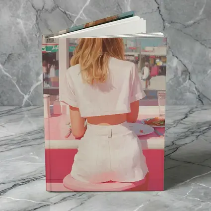 Blonde Woman Pink Diner Summer Pop Art
