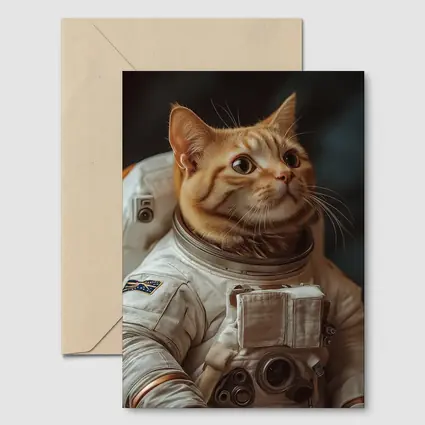 Orange Tabby Cat Astronaut Space Suit