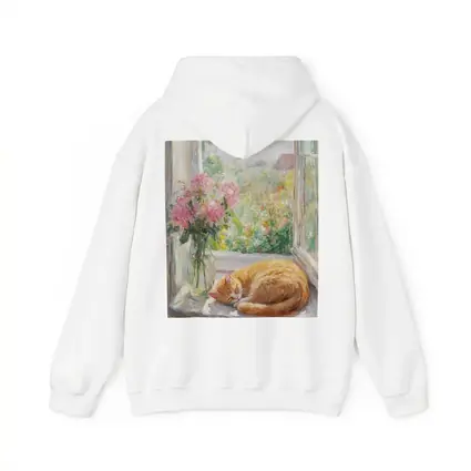 Orange Cat Sleeping on Sunny Window Sill
