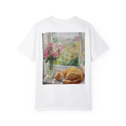 Orange Cat Sleeping on Sunny Window Sill