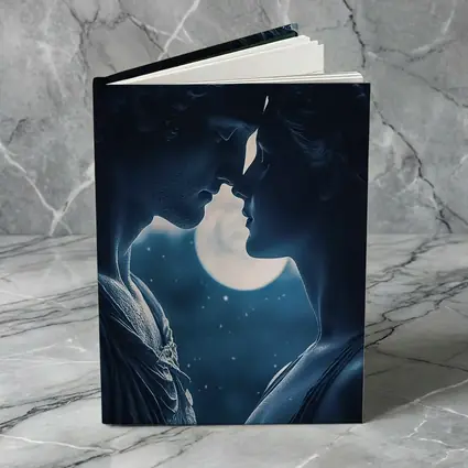 Greek Marble Statues Kissing Under Moon