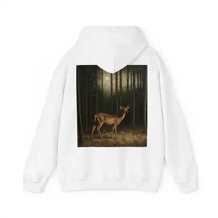 Spotted Deer Standing In Dark Forest