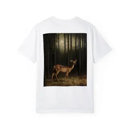 Spotted Deer Standing In Dark Forest