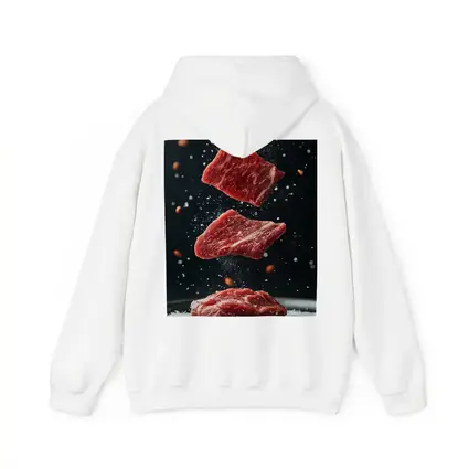 Raw Beef Slices Falling Dark Background